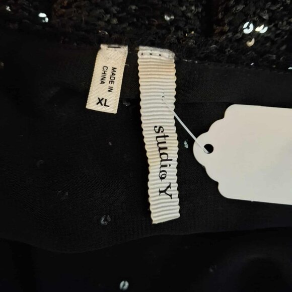 Studio Y Black Blouse with Sequins - Picture 5 of 5